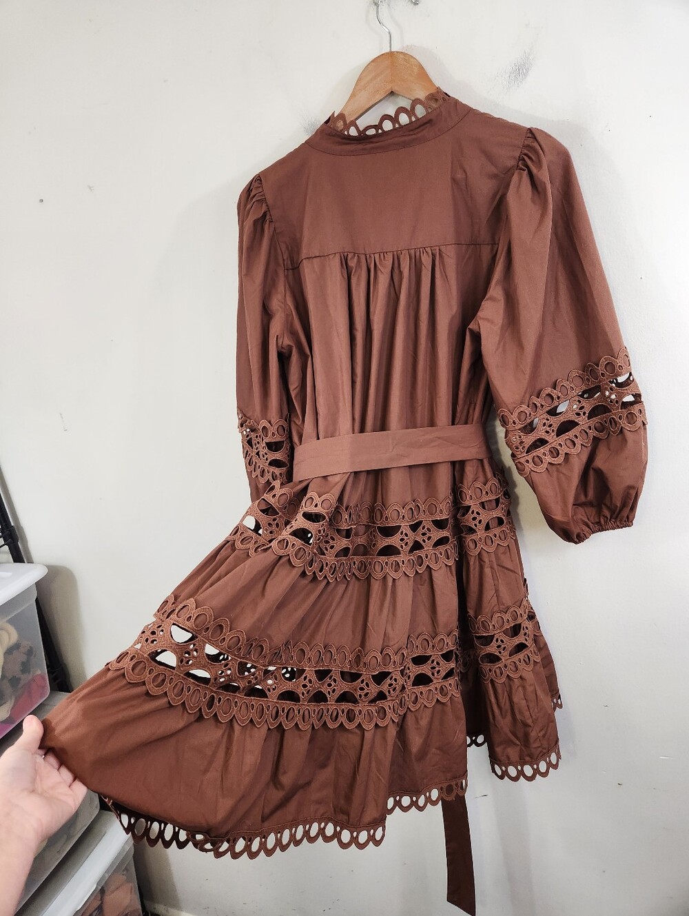 Entro Eyelet Tiered Dress - Picture 6 of 9